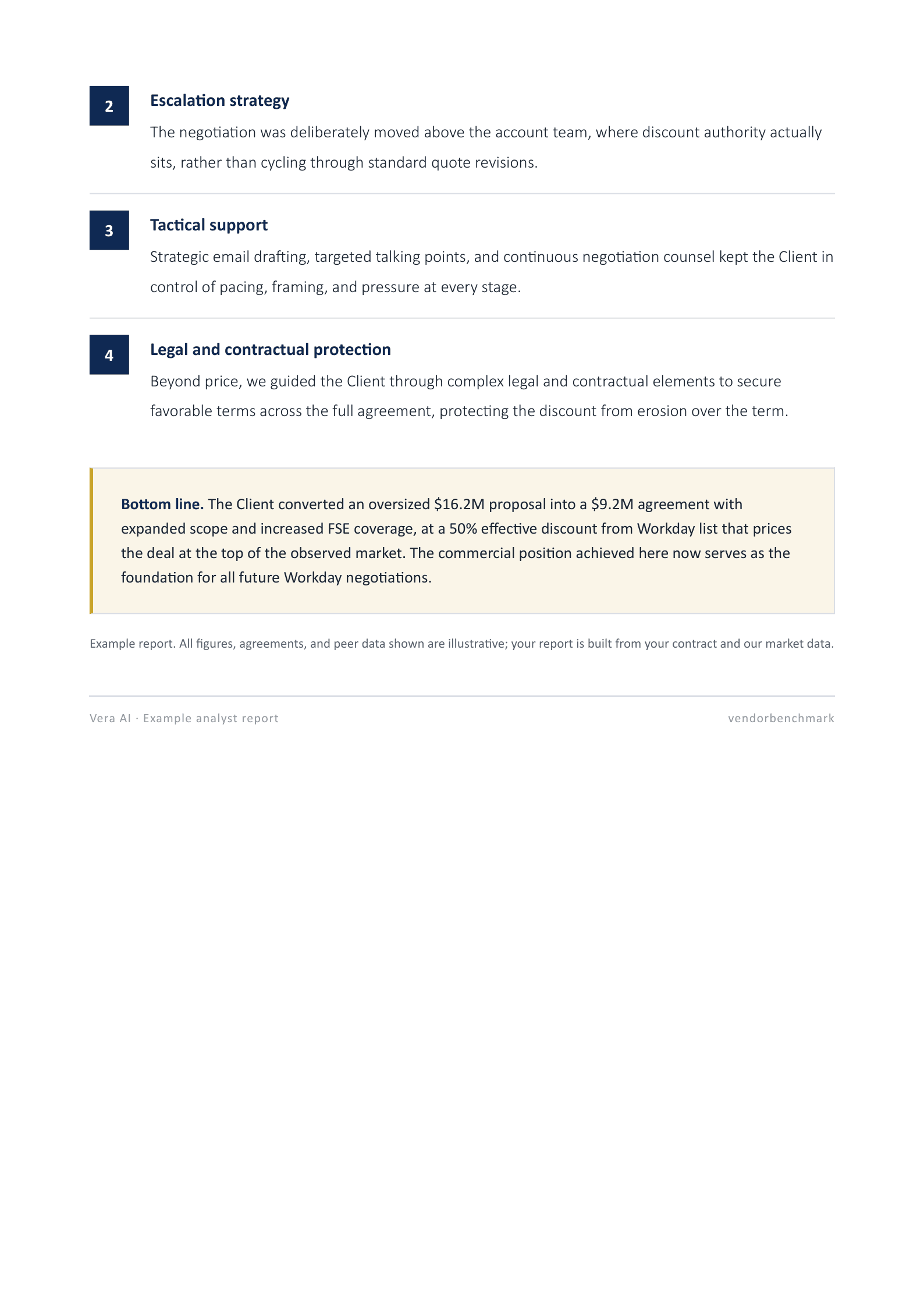 Sample benchmark report, page 5: How the result was achieved