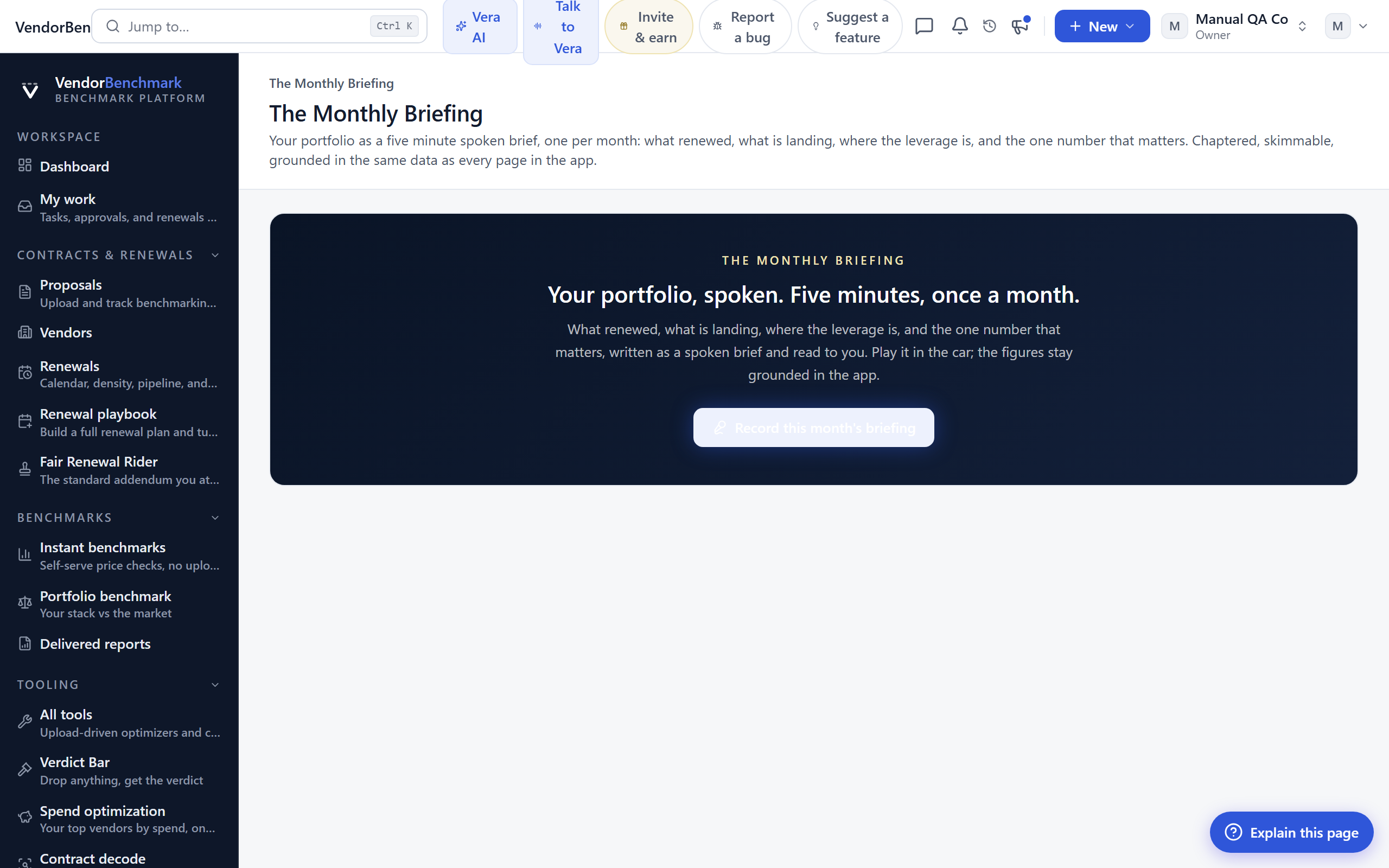 Monthly briefing screenshot