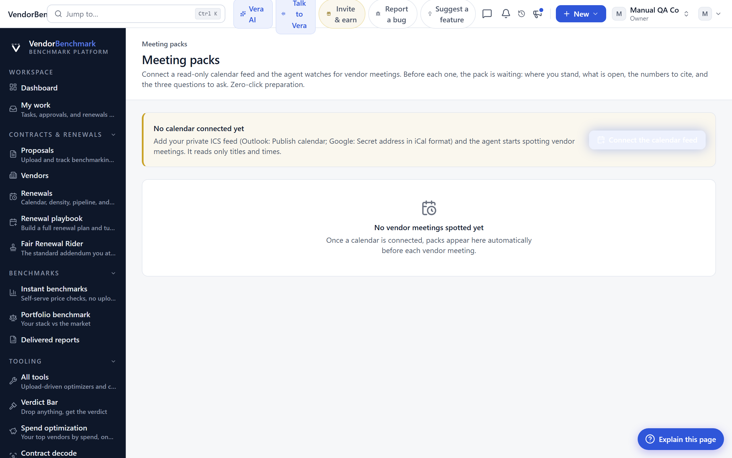 Meeting packs screenshot