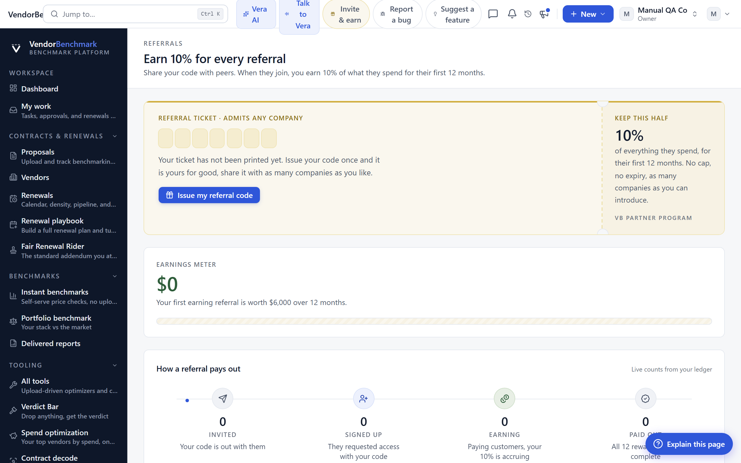 Referrals screenshot