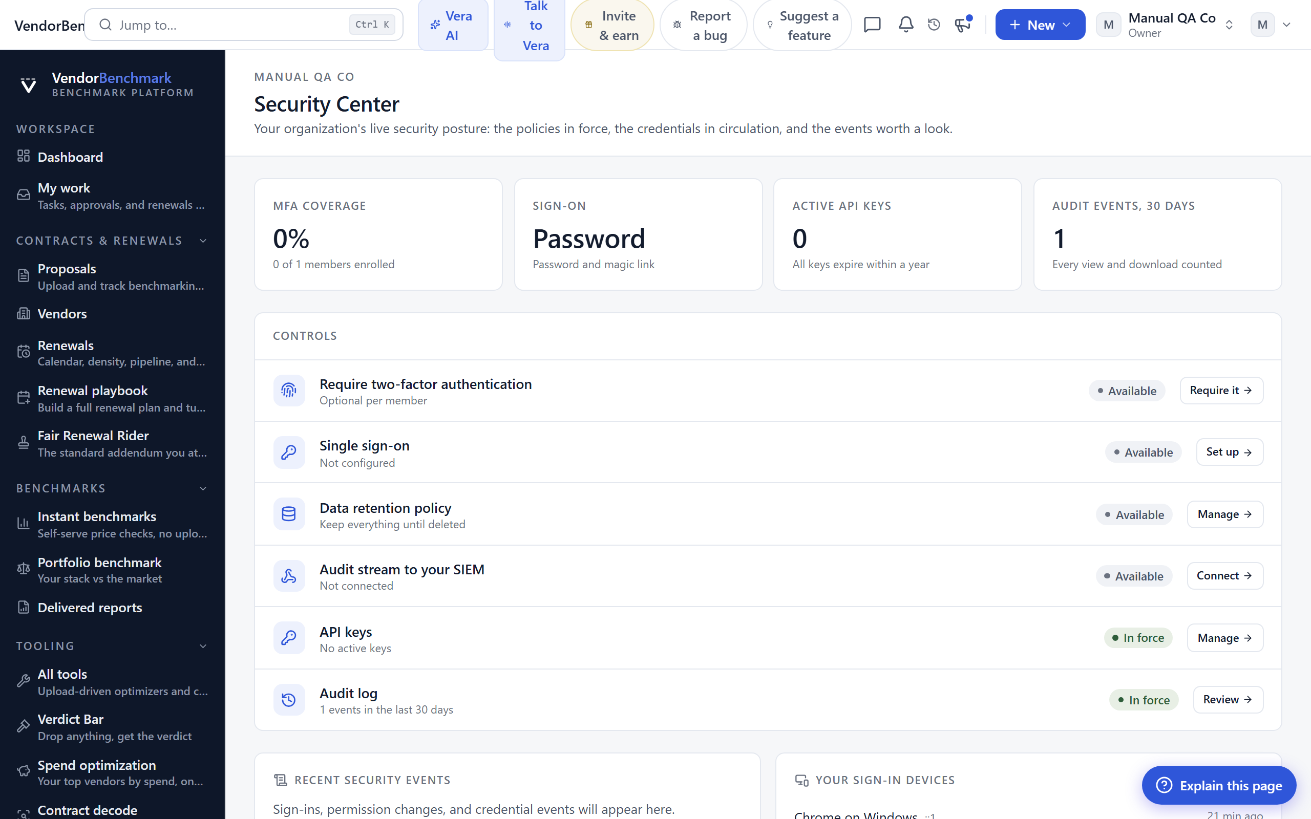 Security Center screenshot