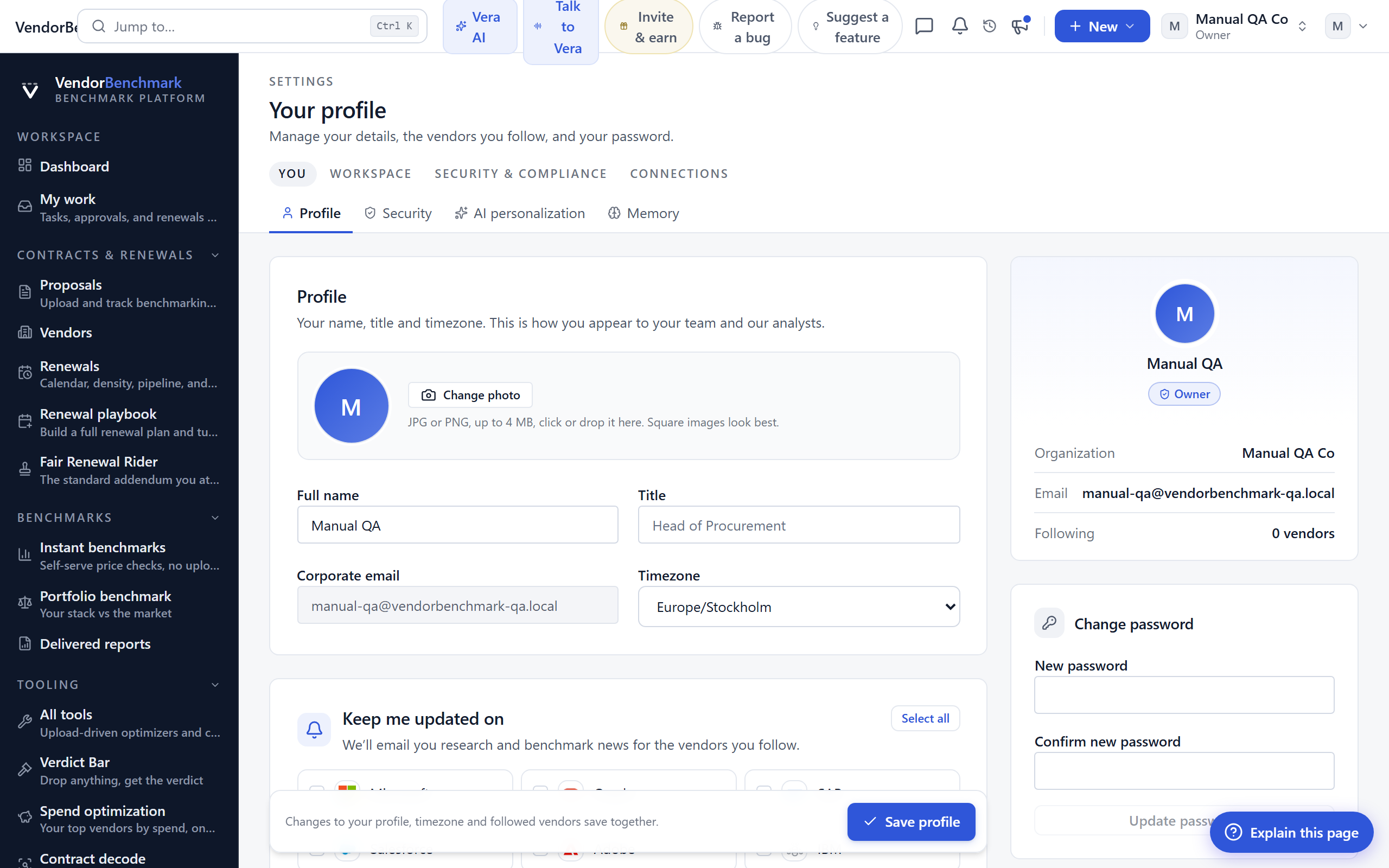 Profile screenshot