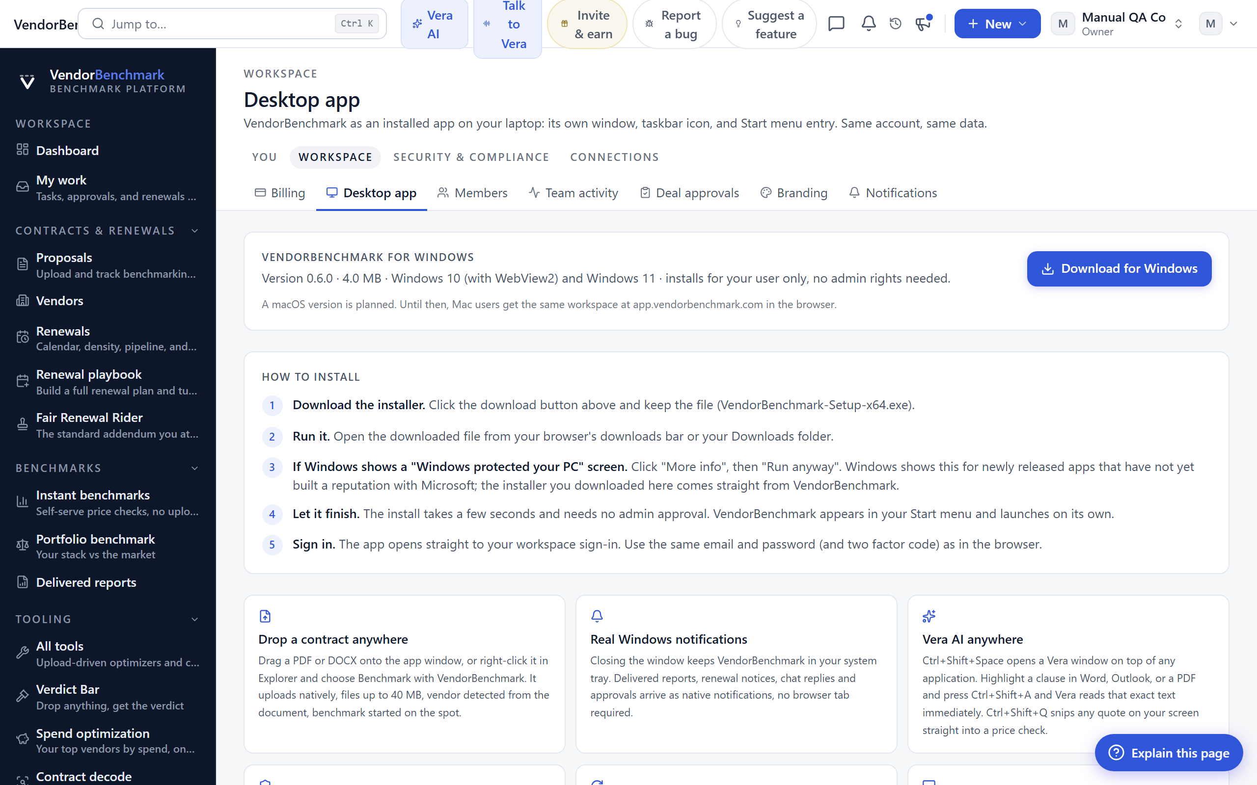 Desktop app screenshot